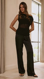 Zabella Sheer Off Shoulder Top Black