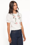 Rossi Floral Button Up Cardigan White Pink