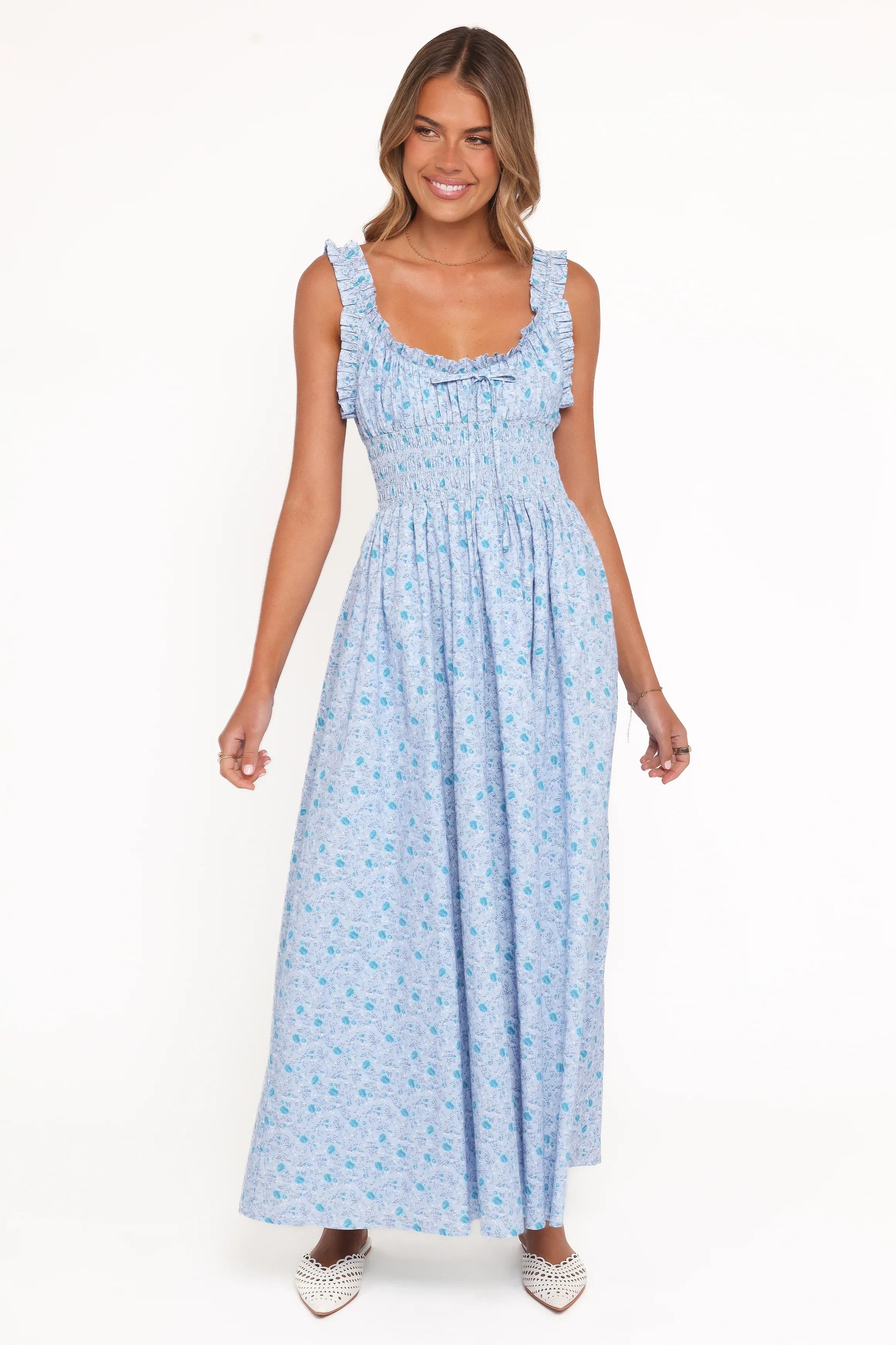Marlena Midi Dress Blue Floral