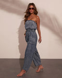 Vintage Outlaw Strapless Chambray Jumpsuit