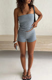 Never A Good Time Shorts Grey Stripe