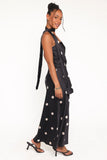 Jutta Strapless Maxi Dress Black Polka Dot
