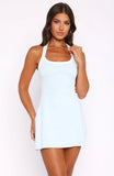 Ive Got Dreams Halter Mini Dress Blue