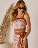 Mariza Tropical Print Crop Top