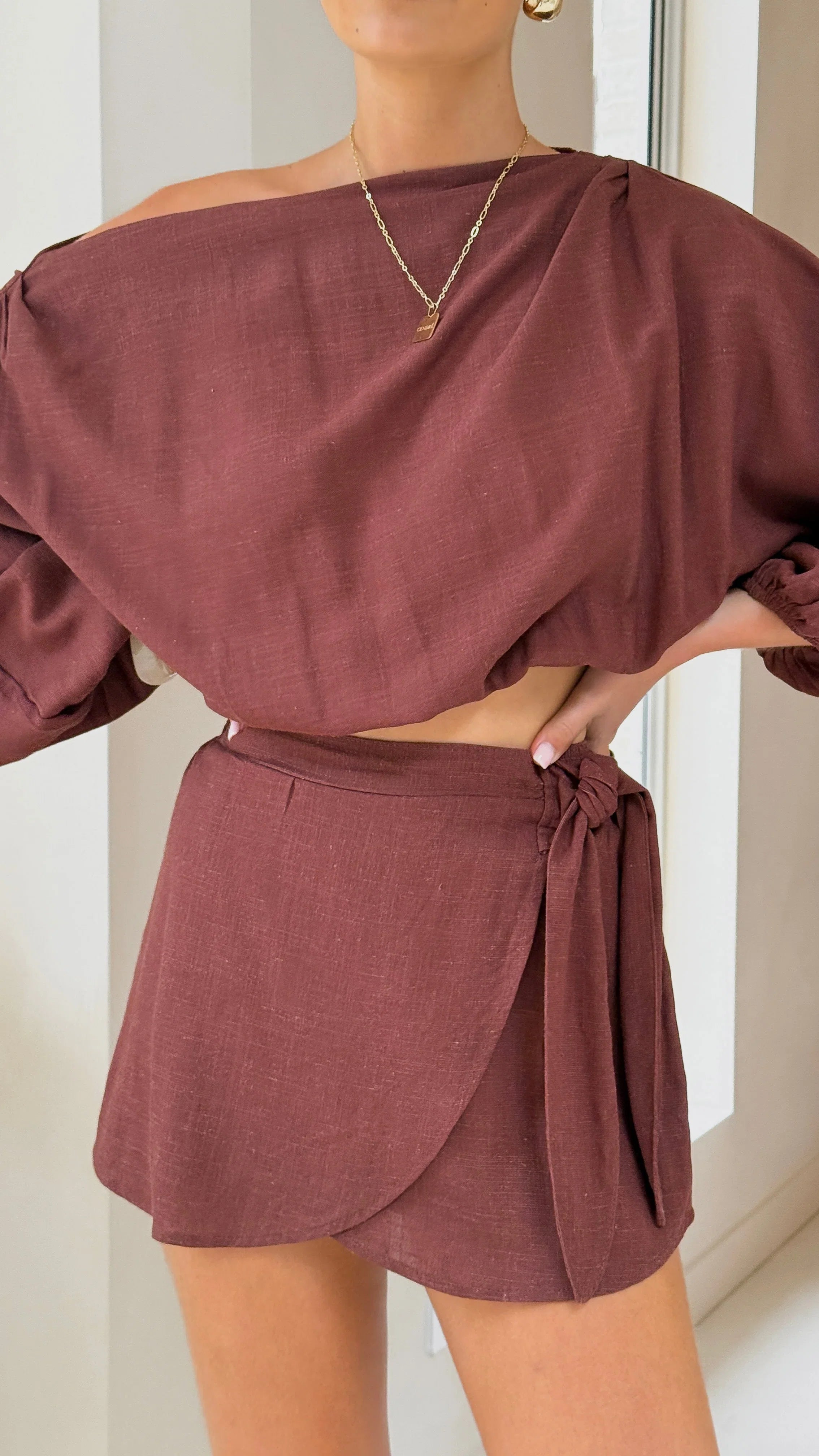 Ilara Wrap Skort Chocolate