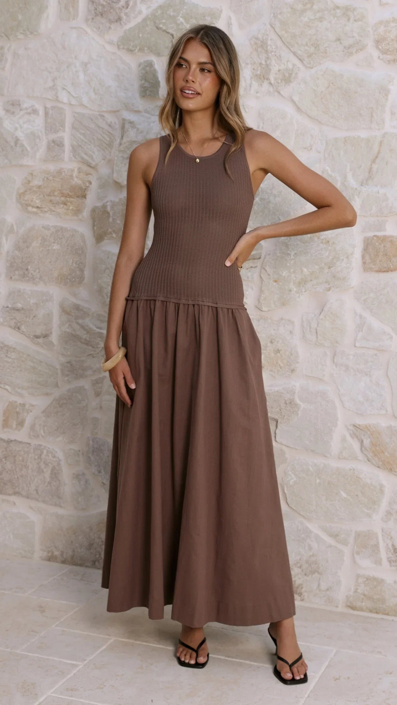 Arden Maxi Dress Chocolate