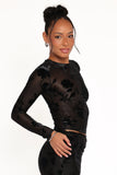 Elani Velvet Burnout Top Black