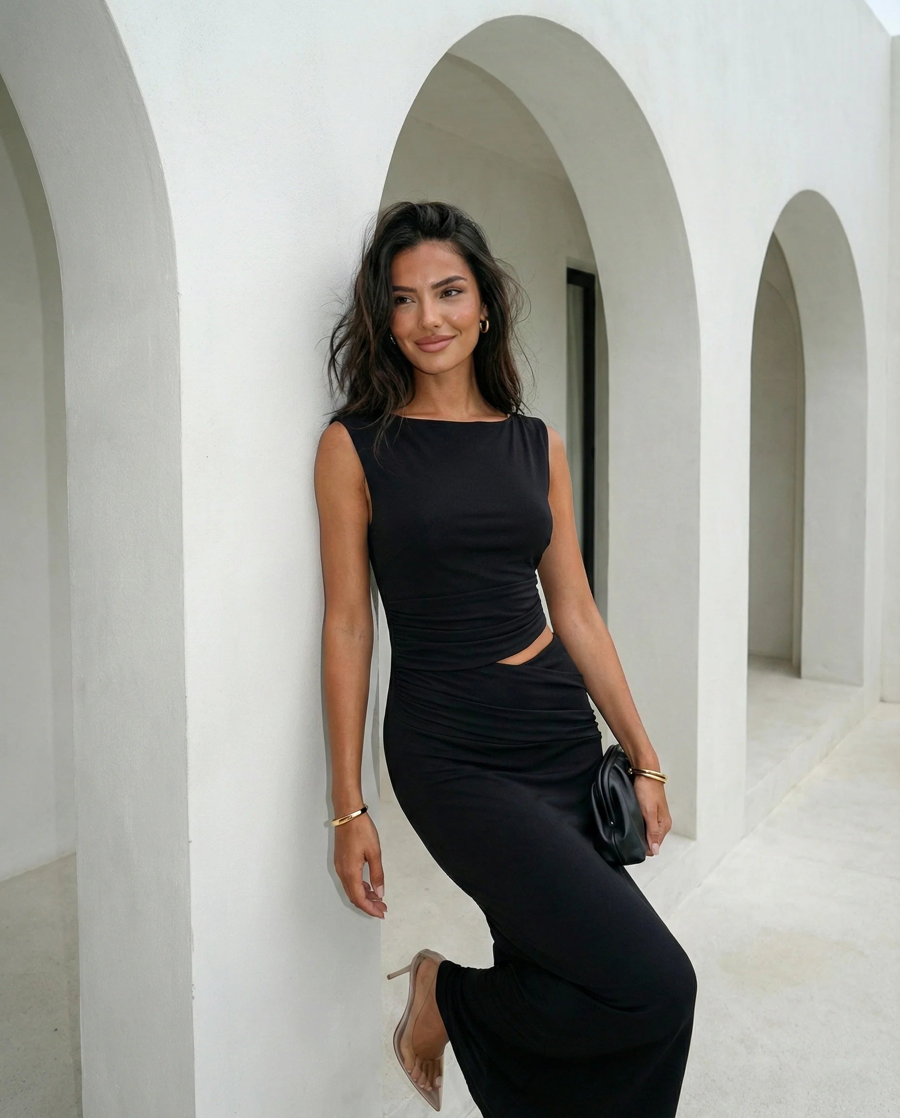 Astra Cut Out Maxi Dress Black