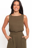 Brenna Cotton Jumpsuit Olive