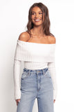 Inora Off Shoulder Knit Top White