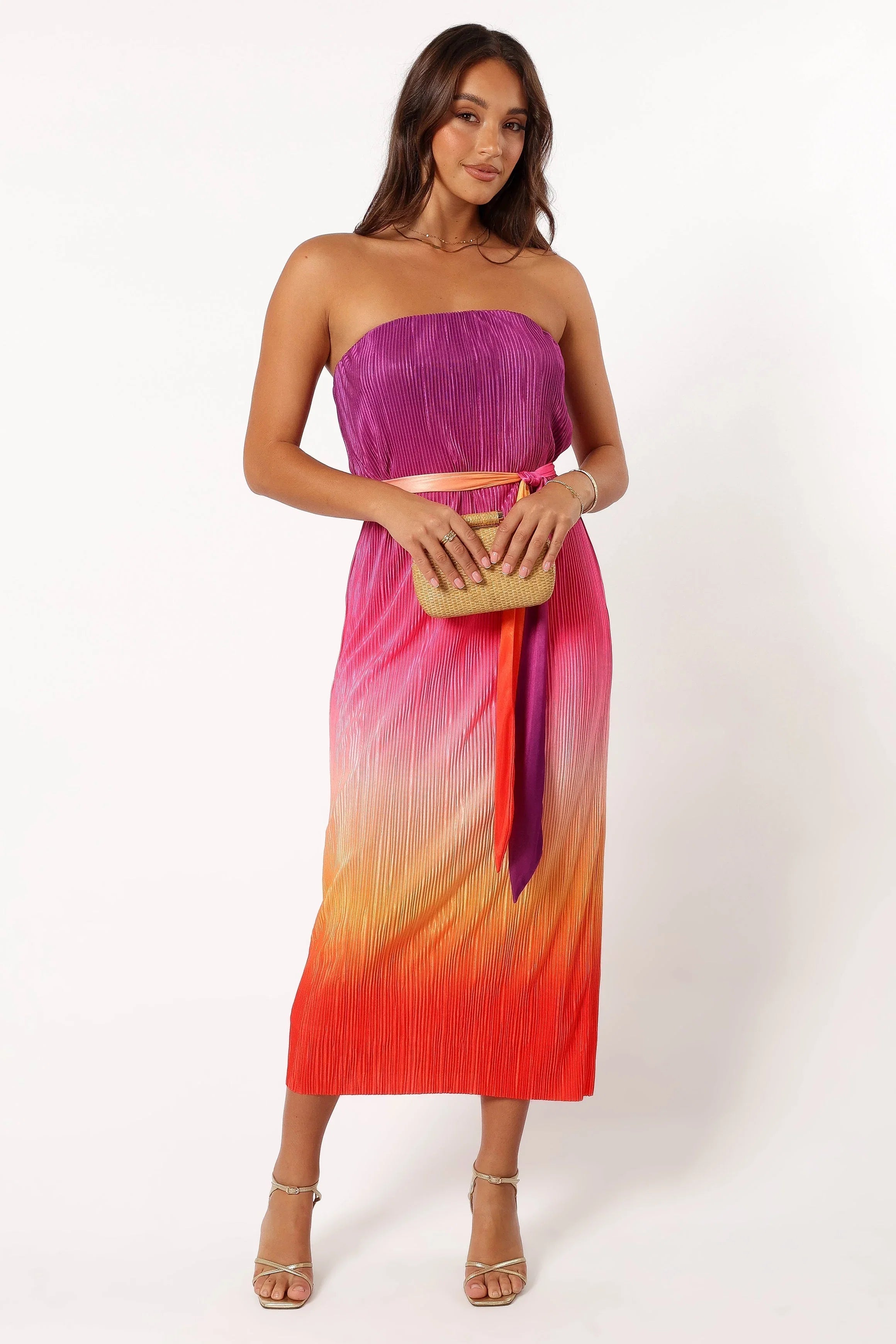 Lisse Midi Dress Orchid Orange