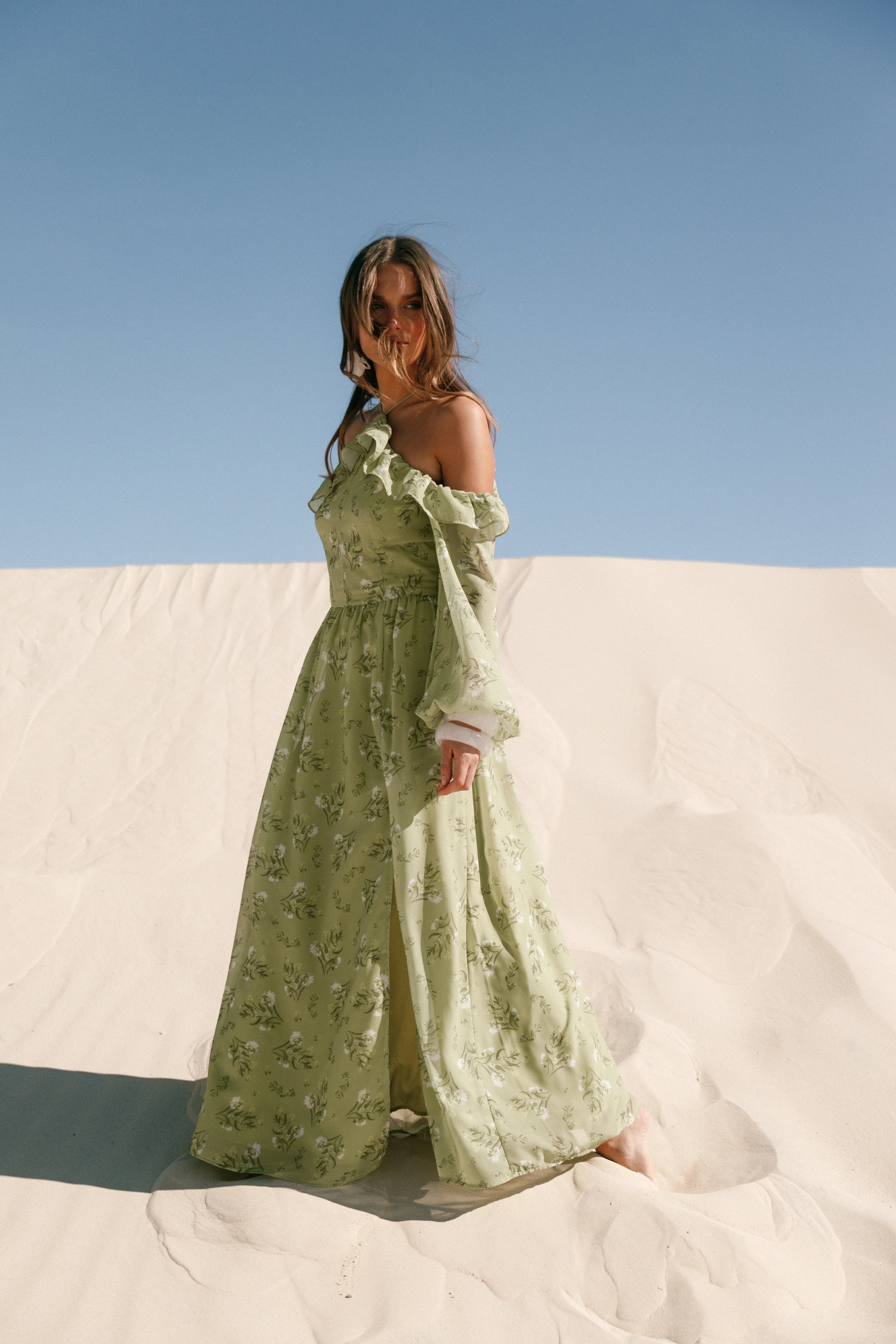 Alina Maxi Dress Sage Botanica