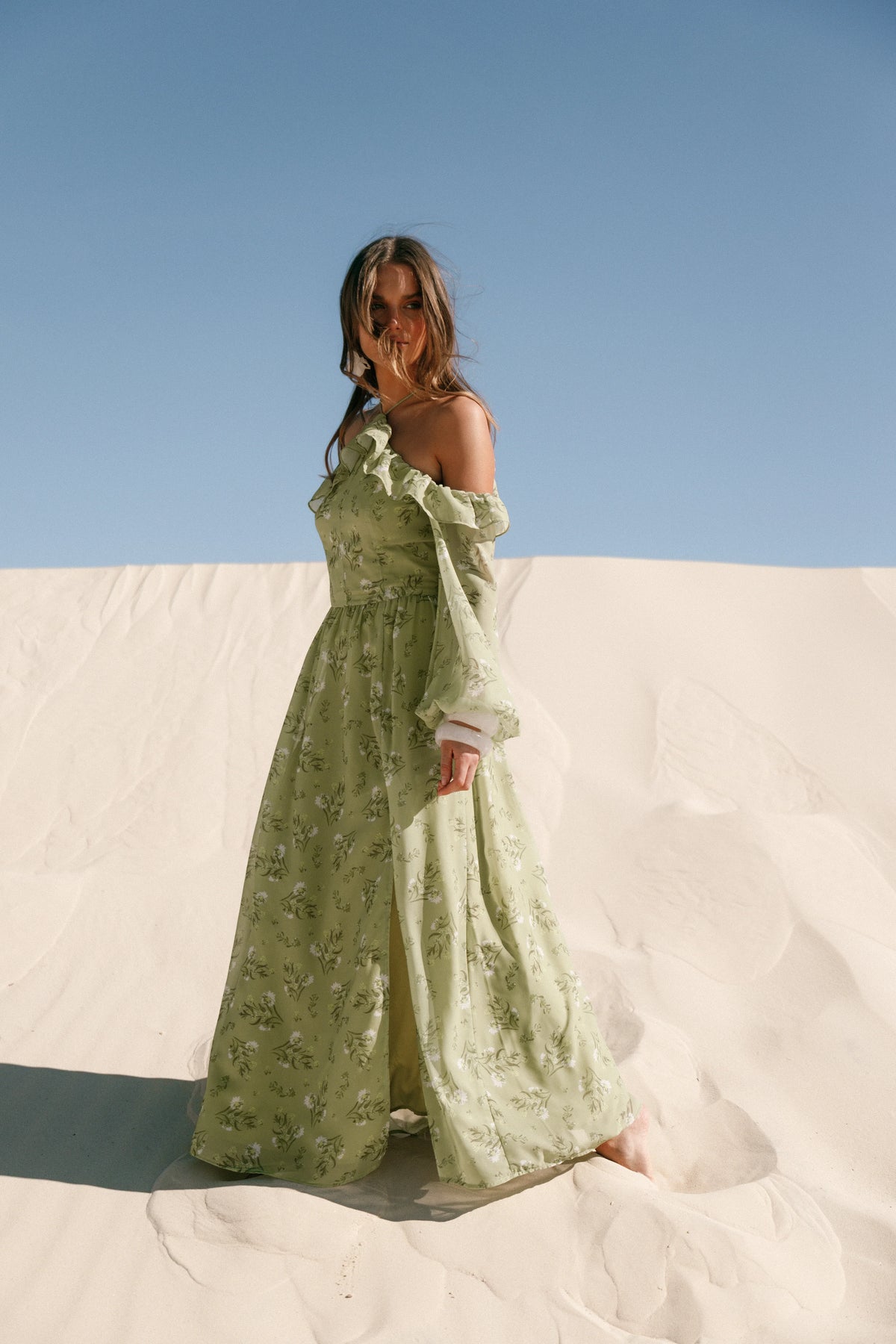 Alina Maxi Dress Sage Botanica