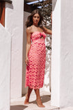 Tyler Strapless Midi Dress Watermelon