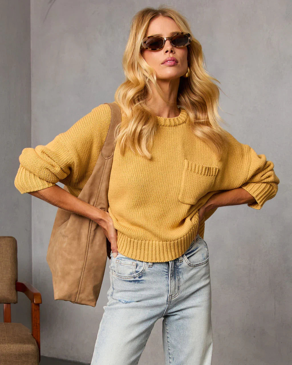 Bilos Relaxed Ribbed Knit Sweater