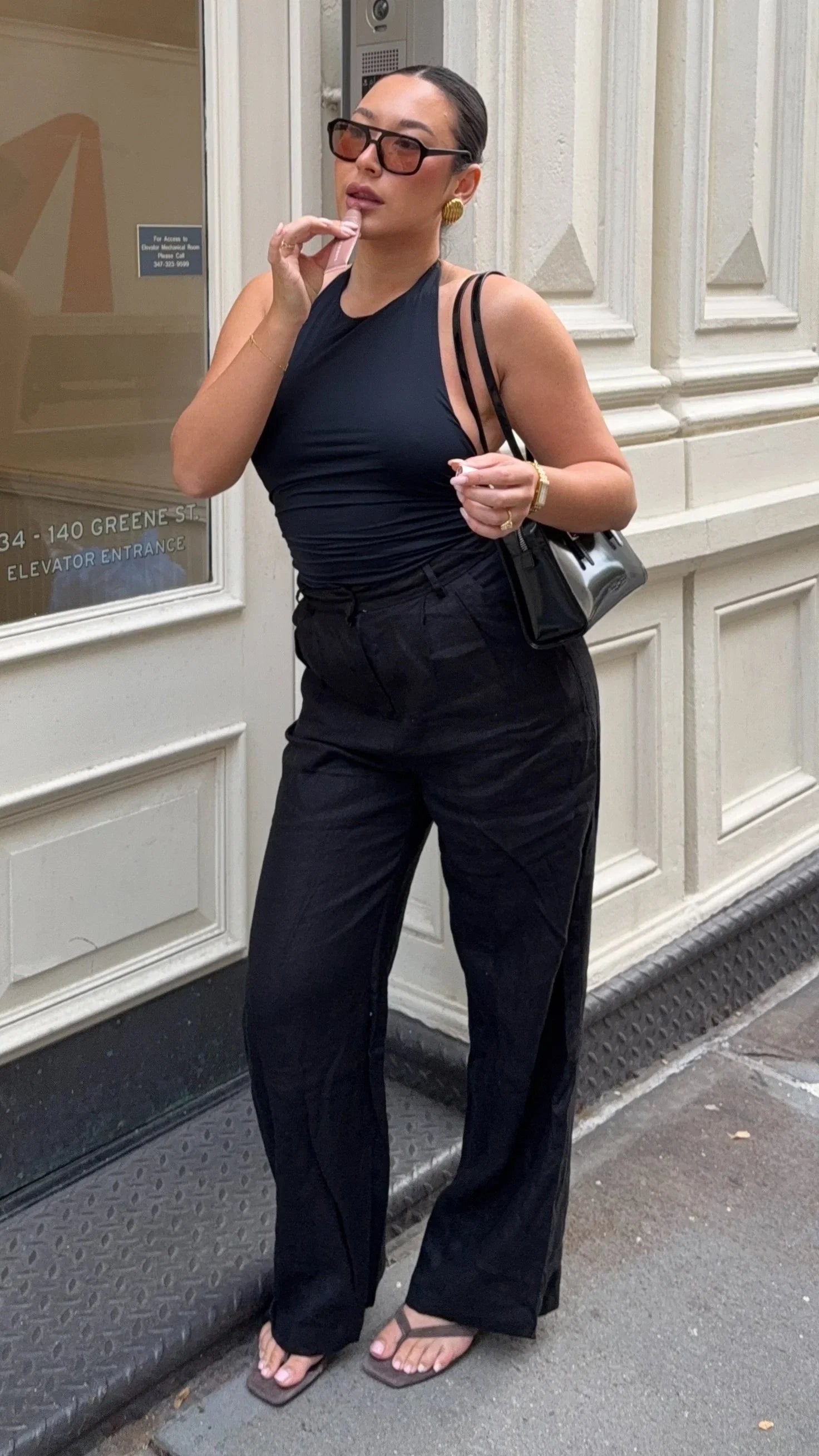Ivy Halter Neck Top Black