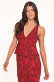 Kelso Top Burgundy Floral