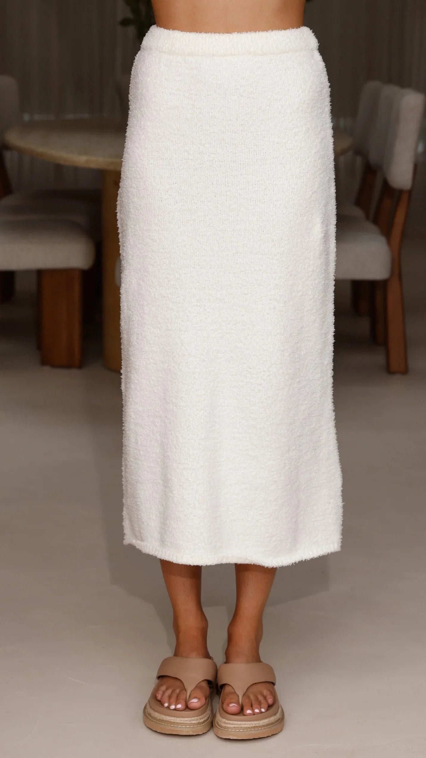 Cohen Knit Midi Skirt Off White