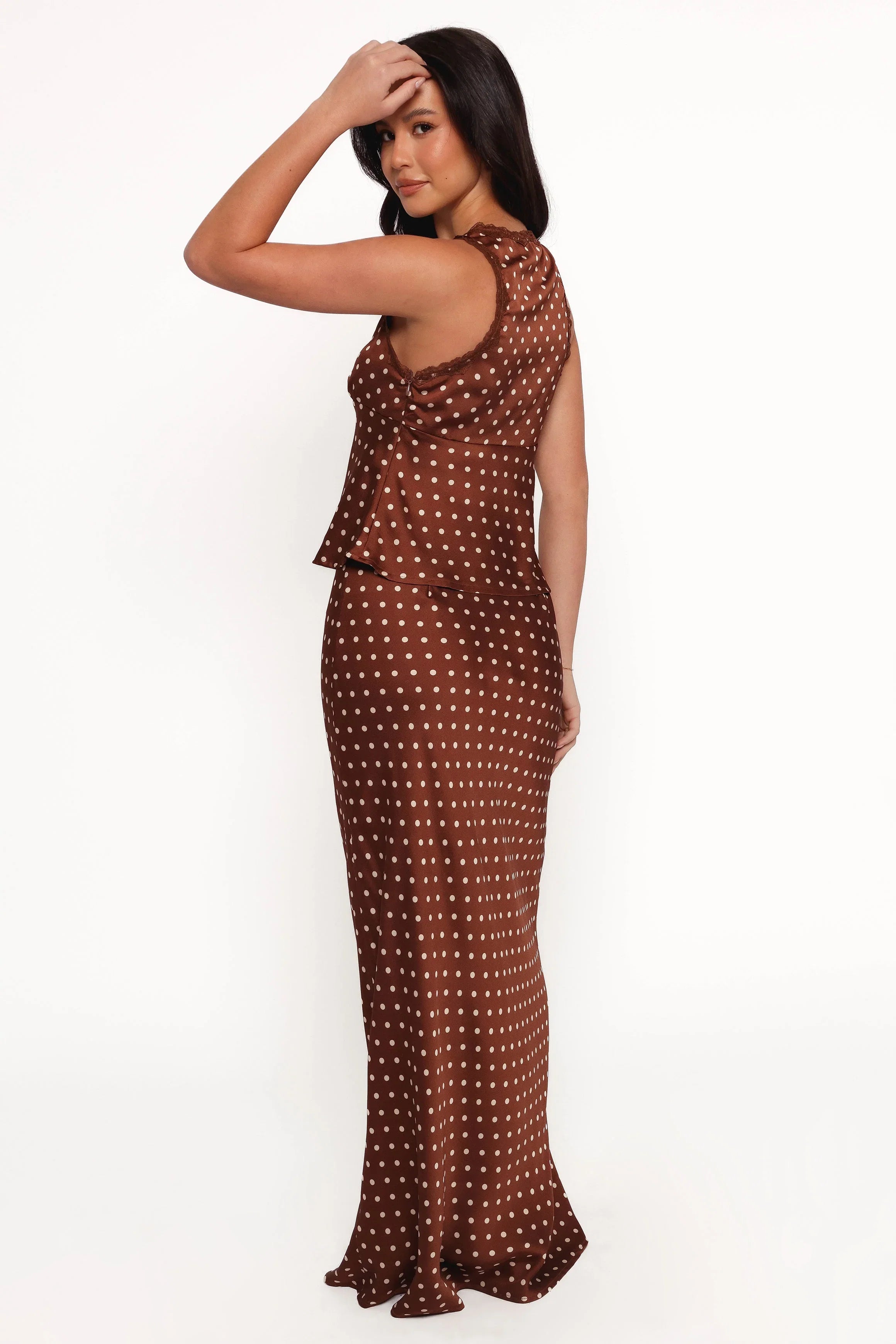 Velman Skirt Brown Polka Dot