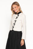 Jorah Twill Cropped Bow Jacket Cream