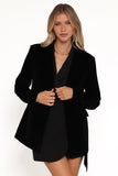 Clive Velvet Blazer Black