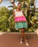 Antari Tiered Colorblock Mini Dress