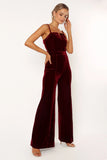 Lexie Velvet Jumpsuit Burgundy