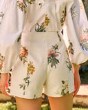 Painted Garden Floral High Rise Shorts