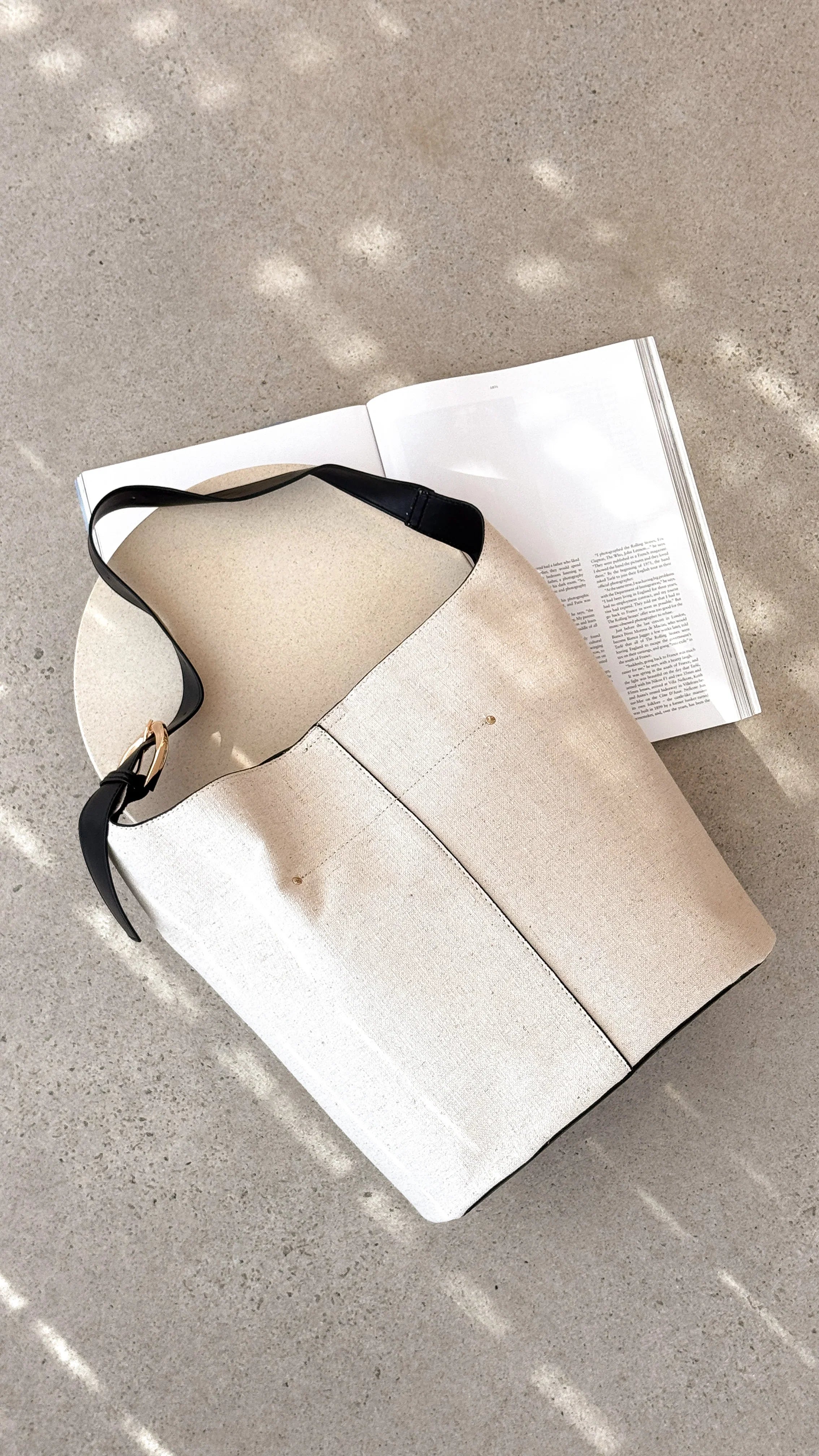 Cali Shoulder Bag Bone Linen