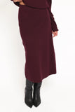 Bridget Maxi Skirt Sweater Set Maroon