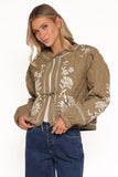 Vako Quilted Embroidered Jacket Olive