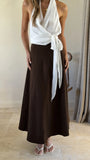 Zira Denim Maxi Skirt Chocolate