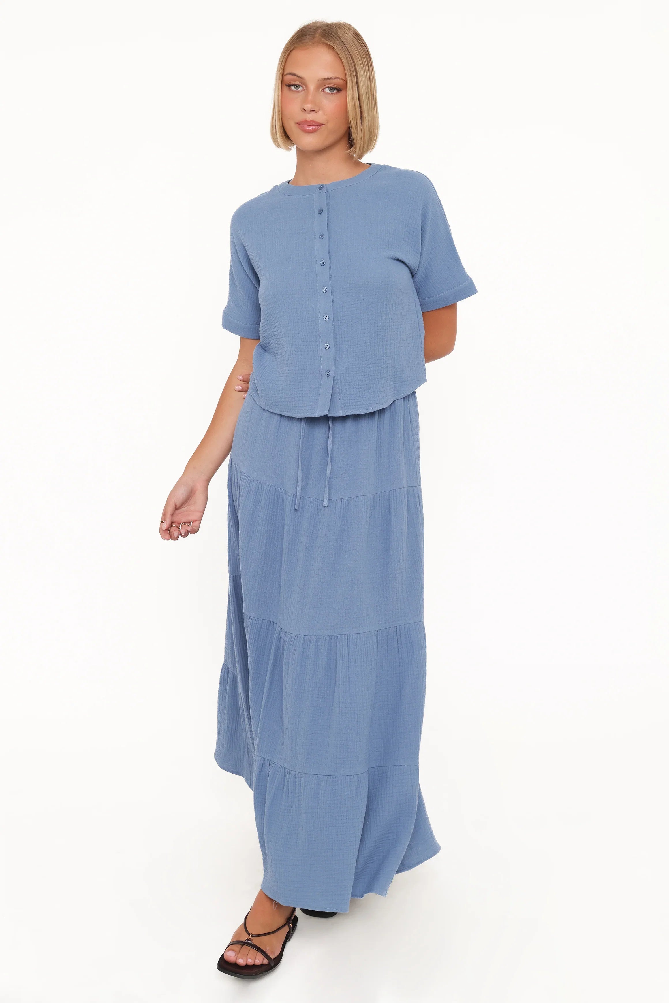 Sophia Skirt Set Denim Blue