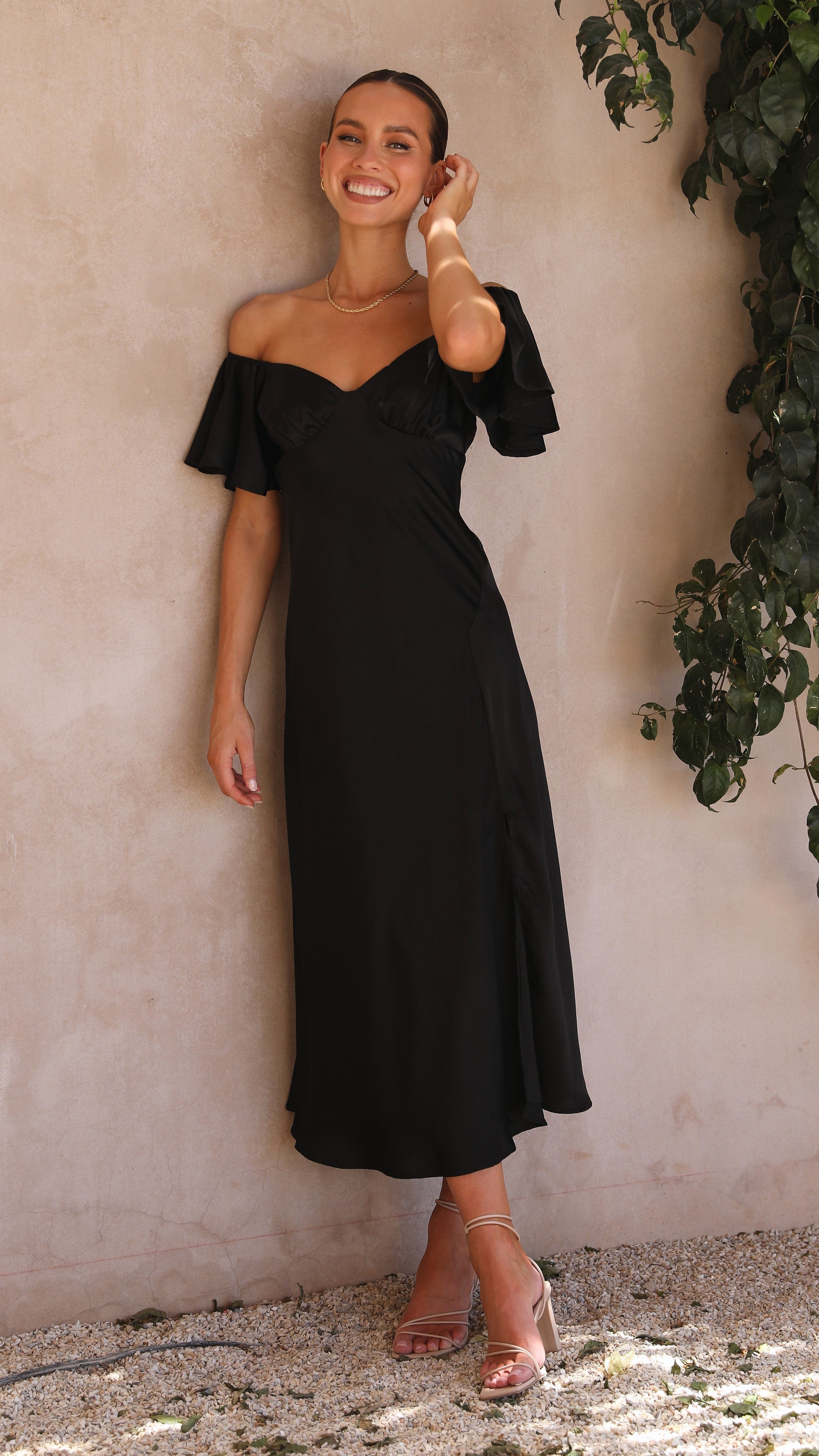 Louisa Midi Dress Black