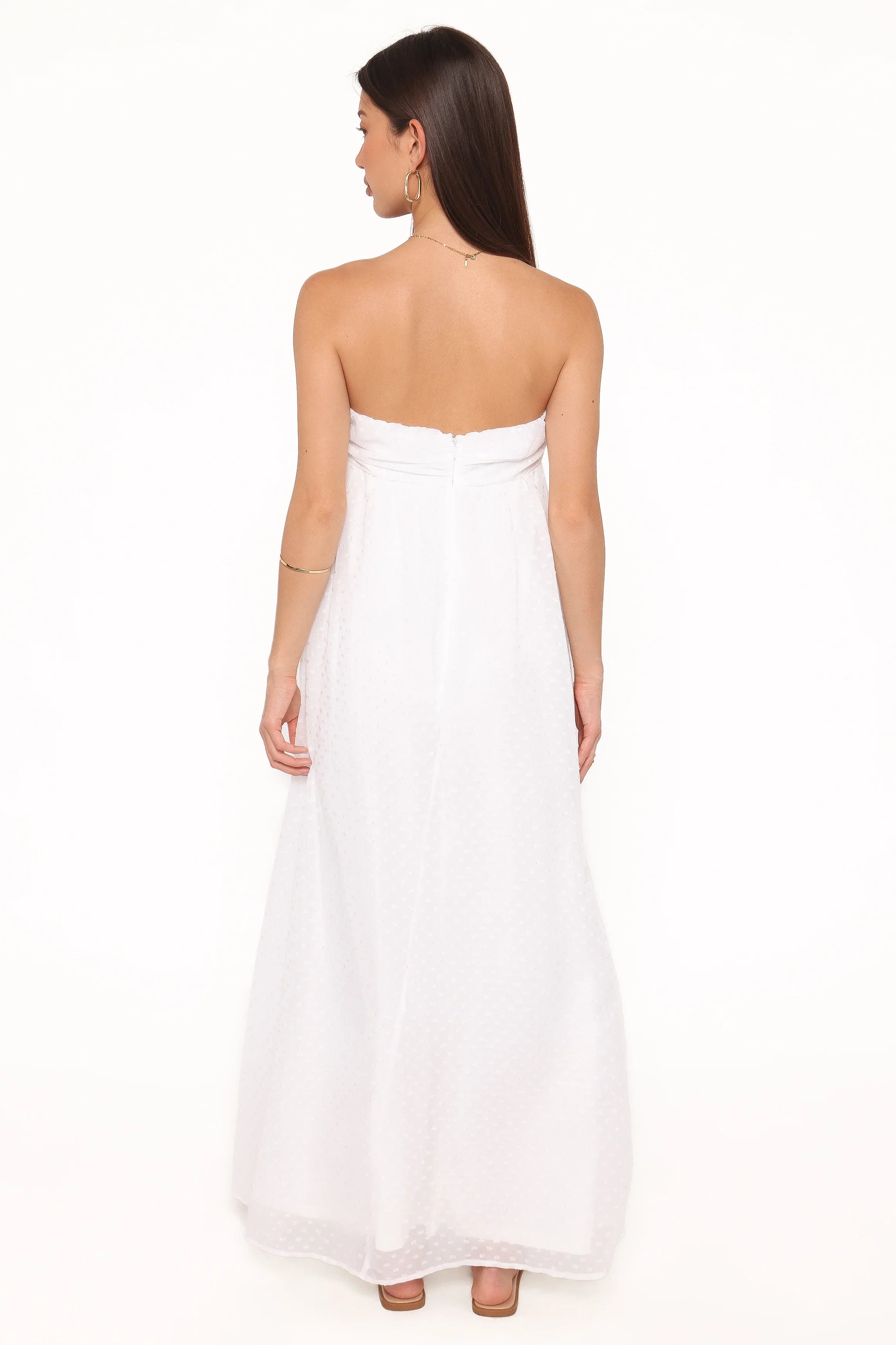 Vee Strapless Maxi Dress White