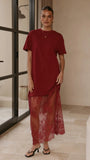 Adora T Shirt Maxi Dress Wine