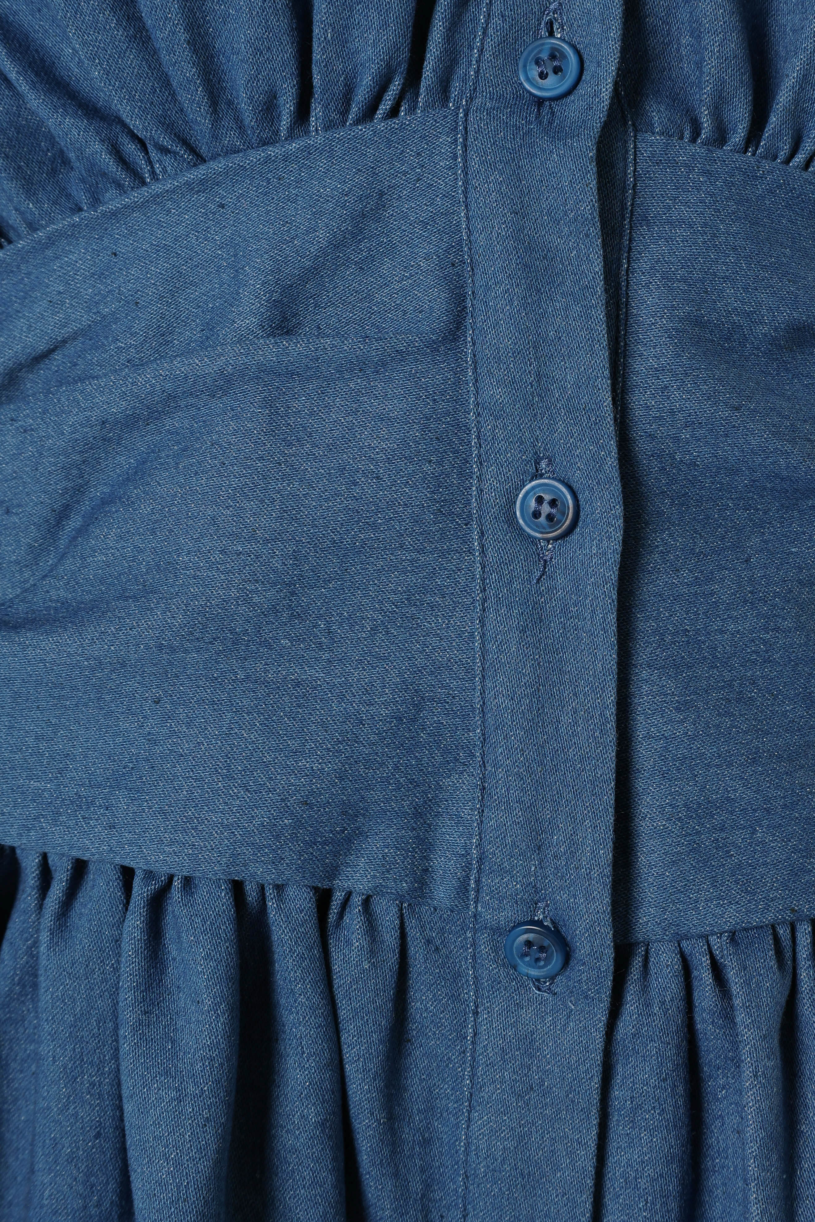 Francis Long Sleeve Mini Dress Blue Denim