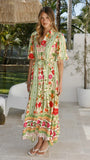 Artia Puff Sleeve Maxi Dress Sunkissed Print