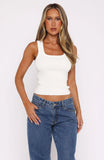 Wanting Problems Knit Top White