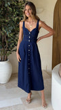 Abrianna Midi Dress Dark Denim