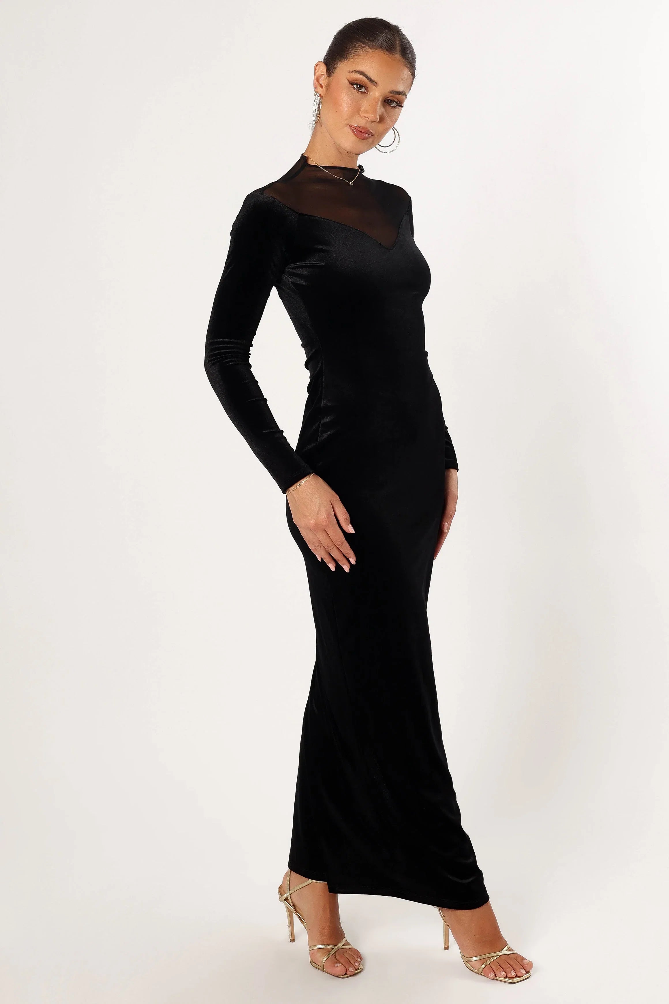 Jessica Long Sleeve Maxi Dress Black