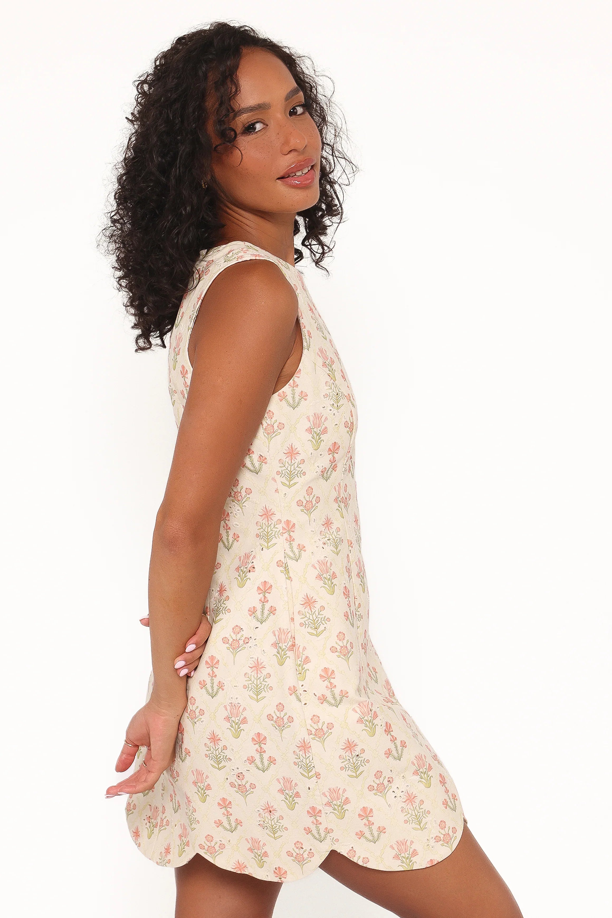 Memphis Mini Dress Coral Floral