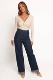 Demi Twist Detail Knit Top Cream