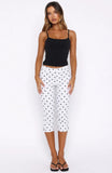 Day For It Capri Pants White Black Polka Dot