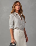 Jessey Striped Oversized Button Down Top