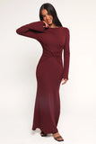 Nash Long Sleeve Dress Deep Red