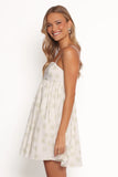 Indira Mini Dress Ivory Blue Floral