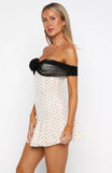 Bliss Mode Mini Dress Cream Black Polka Dot