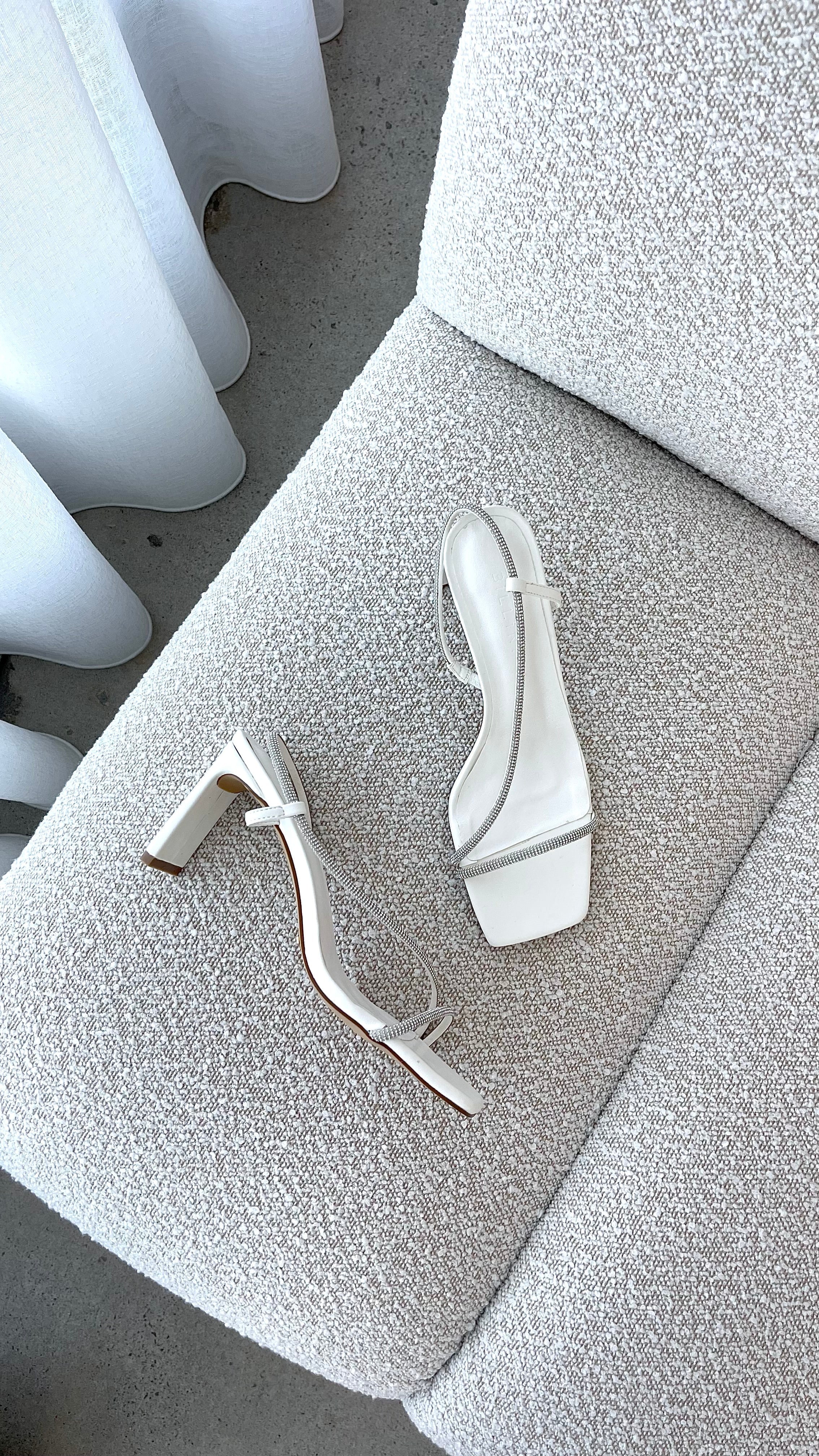 Kaye Heels White Diamante