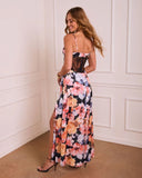 Sanah Slip Satin Floral Maxi Dress